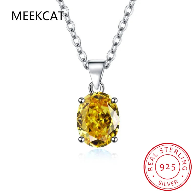 Natural Garnet Amethyst Citrine Peridot Blue Topaz 925 Sterling Silver Pendant Necklace Gemstone Jewelry 45cm Chain