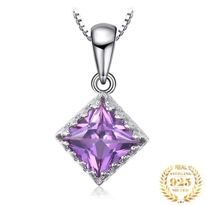 Women's Silver Pendant with Created Alexandrite – No Chain.