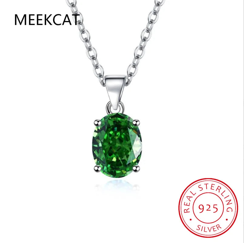 Natural Garnet Amethyst Citrine Peridot Blue Topaz 925 Sterling Silver Pendant Necklace Gemstone Jewelry 45cm Chain