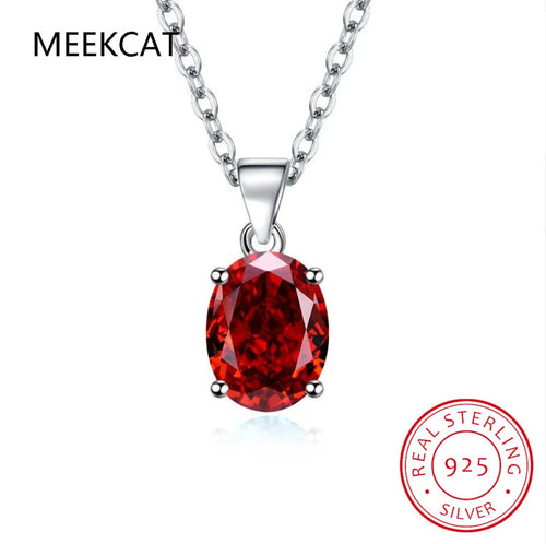 Natural Garnet Amethyst Citrine Peridot Blue Topaz 925 Sterling Silver Pendant Necklace Gemstone Jewelry 45cm Chain